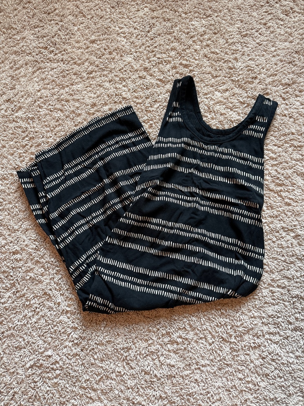 Liz Lange for Target Black and White Striped Midi Maternity Dress